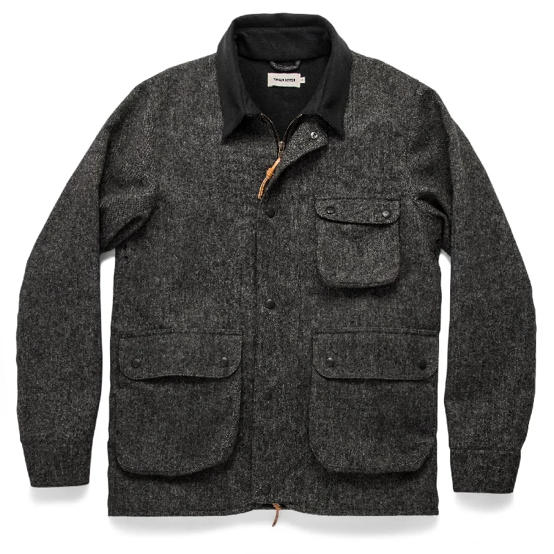 The Rover Jacket in Charcoal Birdseye Waxed Wool