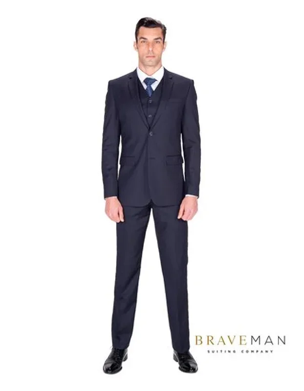 Navy Slim Fit Vested Suit