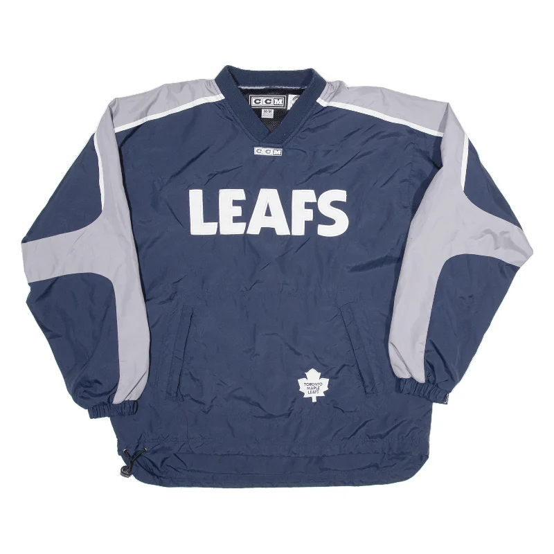 NHL CCM Toronto Maple Leafs V-Neck Mens Pullover Jacket Blue 90s M